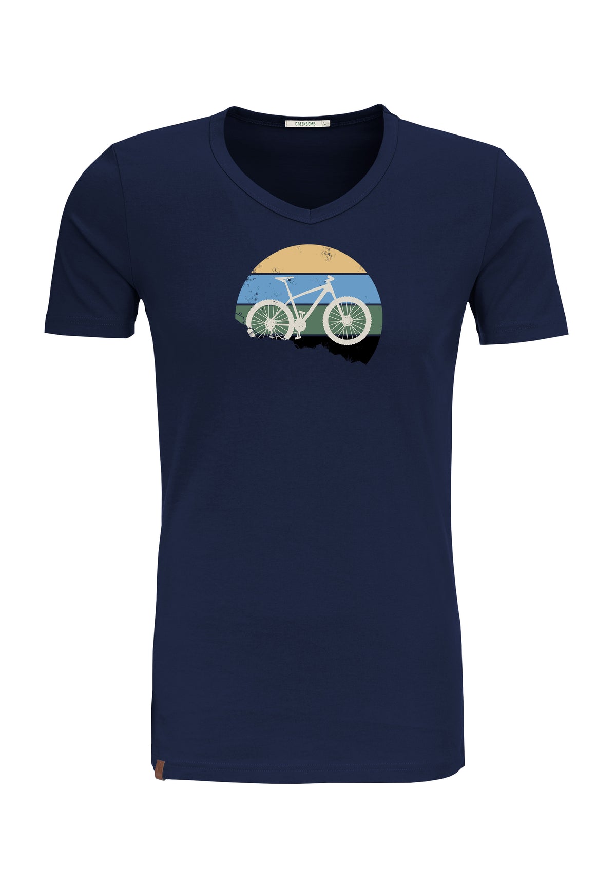 Navy: Lässiges T-Shirt aus Bio-Baumwolle für Herren [18193]