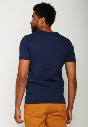 Blau:  Lässiges T-Shirt aus Bio-Baumwolle für Herren [18196]