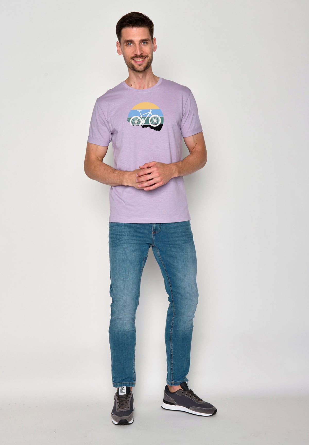 Lila:  Lässiges T-Shirt aus Bio-Baumwoll Mix für Herren [18200]