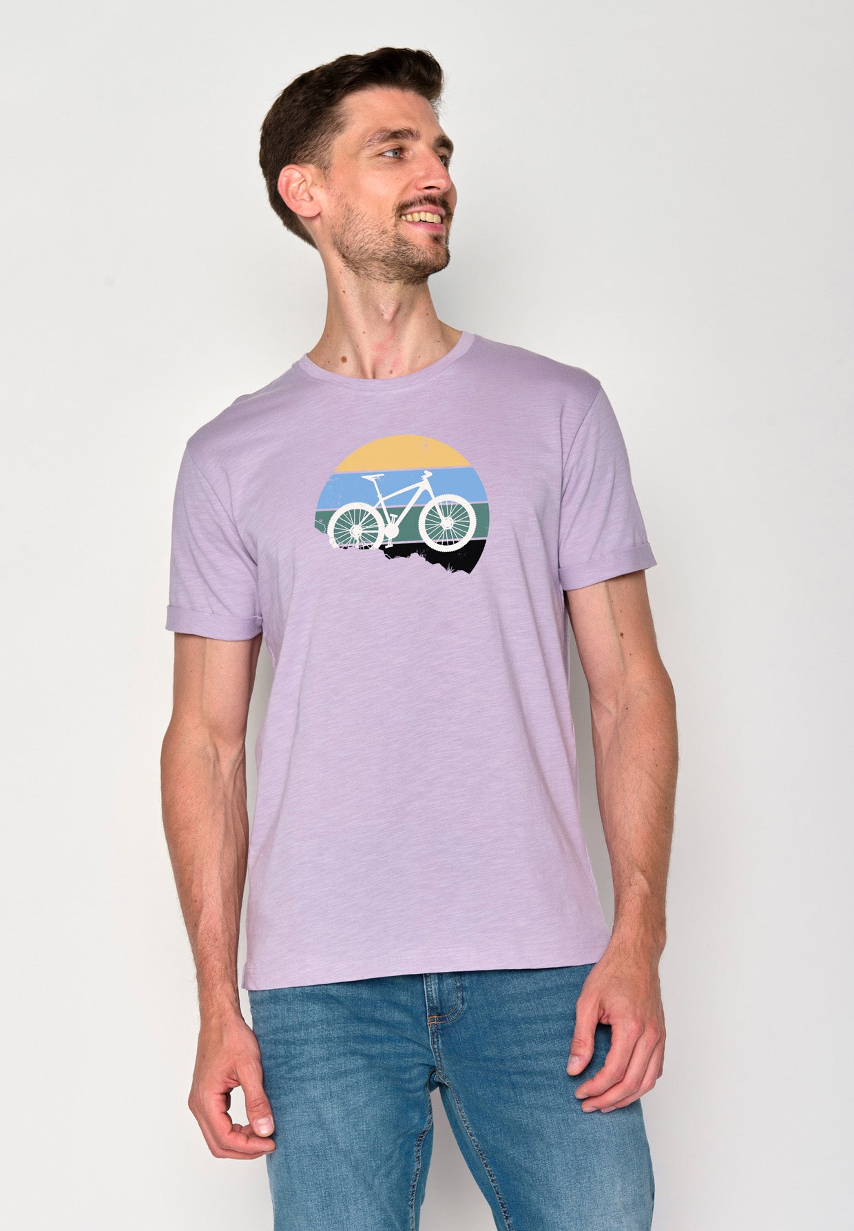 Lila:  Lässiges T-Shirt aus Bio-Baumwoll Mix für Herren [18201]