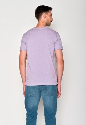 Lila:  Lässiges T-Shirt aus Bio-Baumwoll Mix für Herren [18202]