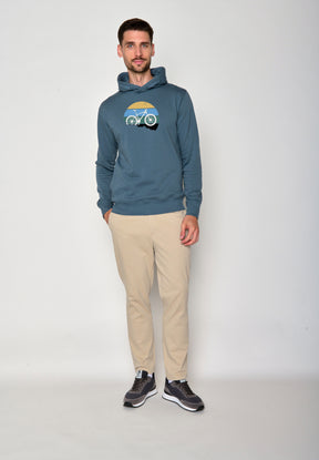 Blau:  Kuschliger Hoodie aus Bio-Baumwolle für Herren [18207]
