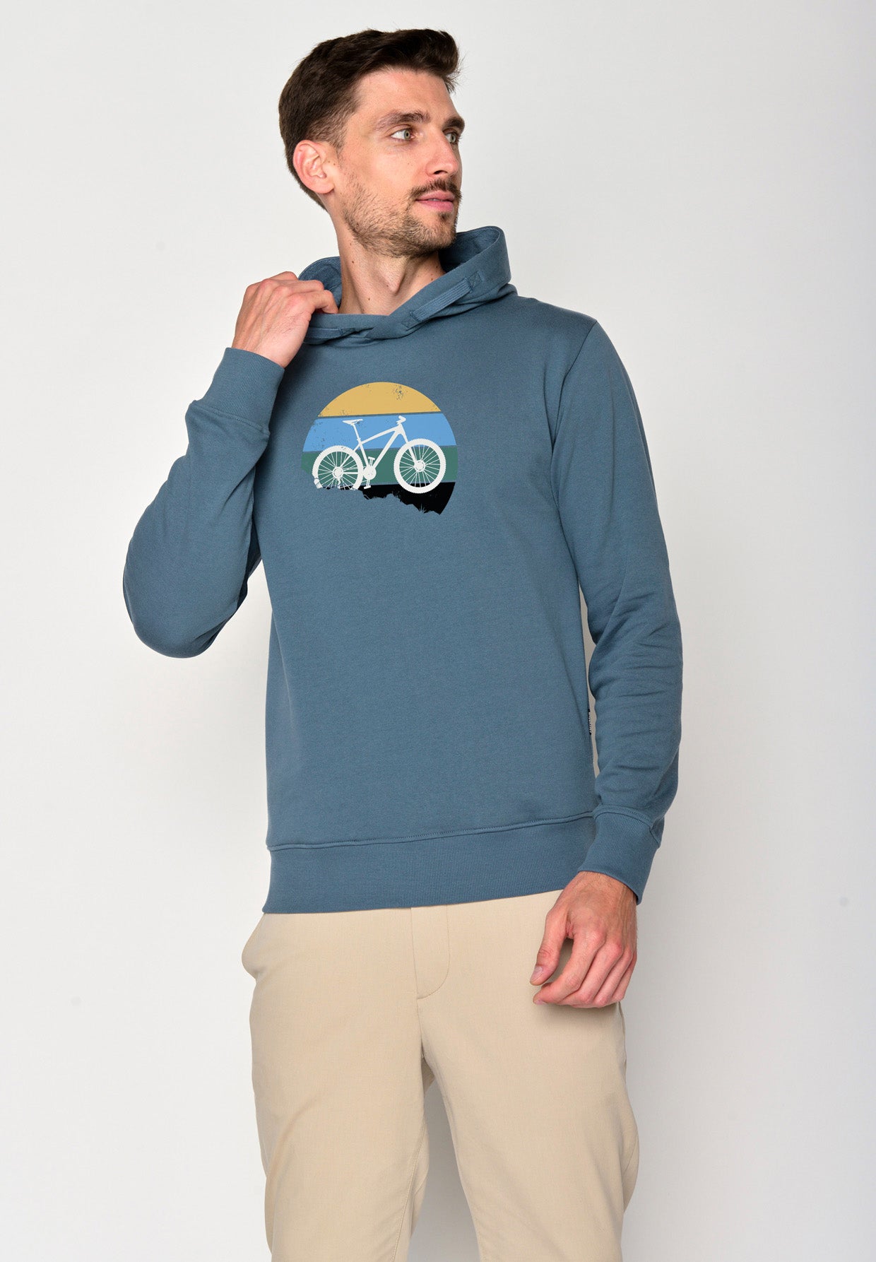 Blau:  Kuschliger Hoodie aus Bio-Baumwolle für Herren [18208]