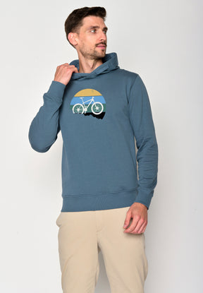 Blau:  Kuschliger Hoodie aus Bio-Baumwolle für Herren [18208]