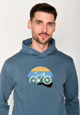 Blau:  Kuschliger Hoodie aus Bio-Baumwolle für Herren [18209]