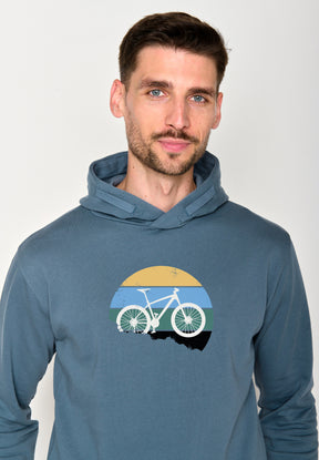 Blau:  Kuschliger Hoodie aus Bio-Baumwolle für Herren [18209]