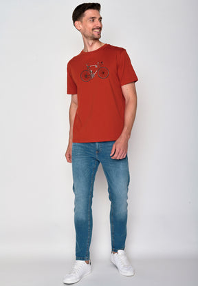 Rot:  Lässiges T-Shirt aus Bio-Baumwolle für Herren [18213]