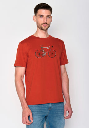 Clay Red: Lässiges Oversize-T-Shirt aus Bio-Baumwolle für Herren [18214]