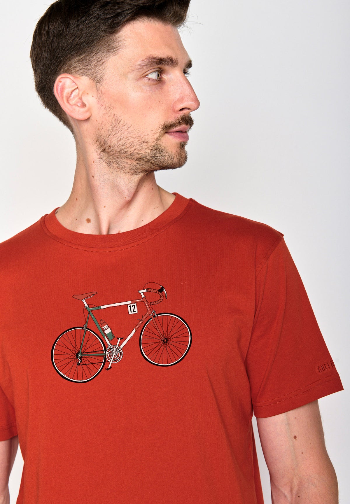 Rot:  Lässiges T-Shirt aus Bio-Baumwolle für Herren [18216]