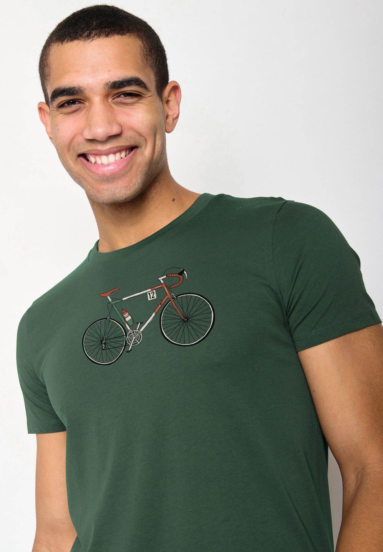Grün:  Sportliches T-Shirt aus Bio-Baumwolle für Herren [18218]