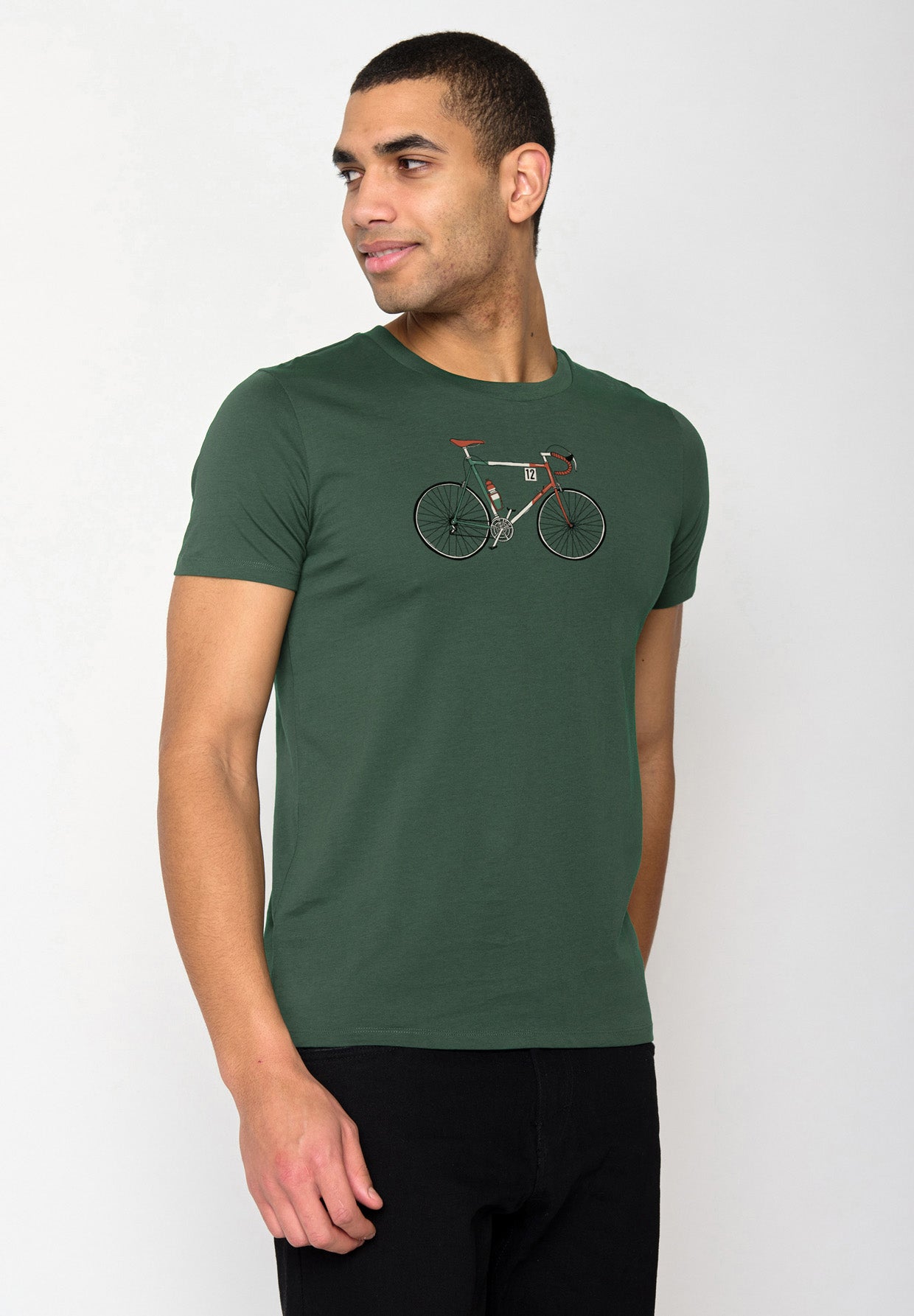 Grün:  Sportliches T-Shirt aus Bio-Baumwolle für Herren [18220]