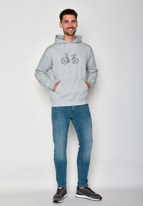 Heather Grey: Gemütlicher Hoodie aus Bio-Baumwolle für Herren [18224]