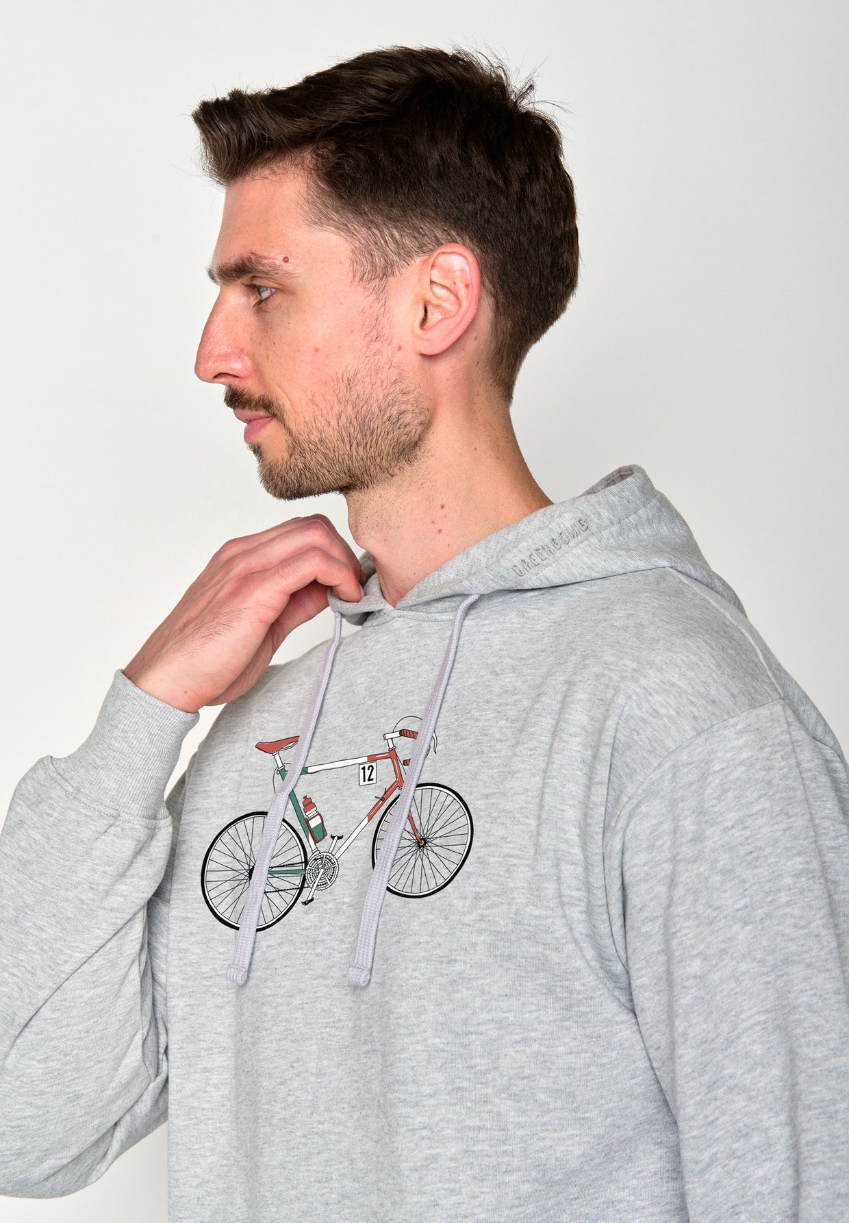 Heather Grey: Gemütlicher Hoodie aus Bio-Baumwolle für Herren [18228]