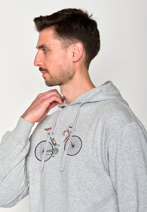 Heather Grey: Gemütlicher Hoodie aus Bio-Baumwolle für Herren [18228]