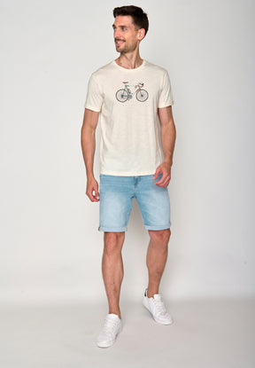 Weiß:  Lässiges T-Shirt aus Bio-Baumwoll Mix für Herren [18230]