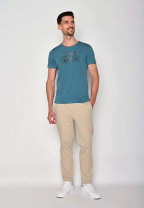Blau:  Lässiges T-Shirt aus Bio-Baumwolle für Herren [18236]