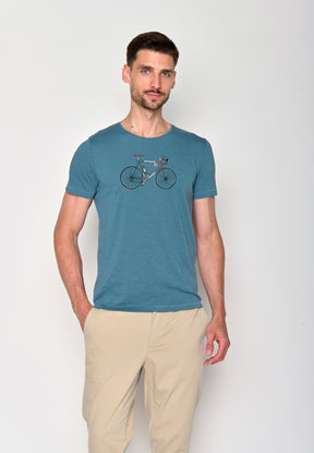 Blau:  Lässiges T-Shirt aus Bio-Baumwolle für Herren [18237]