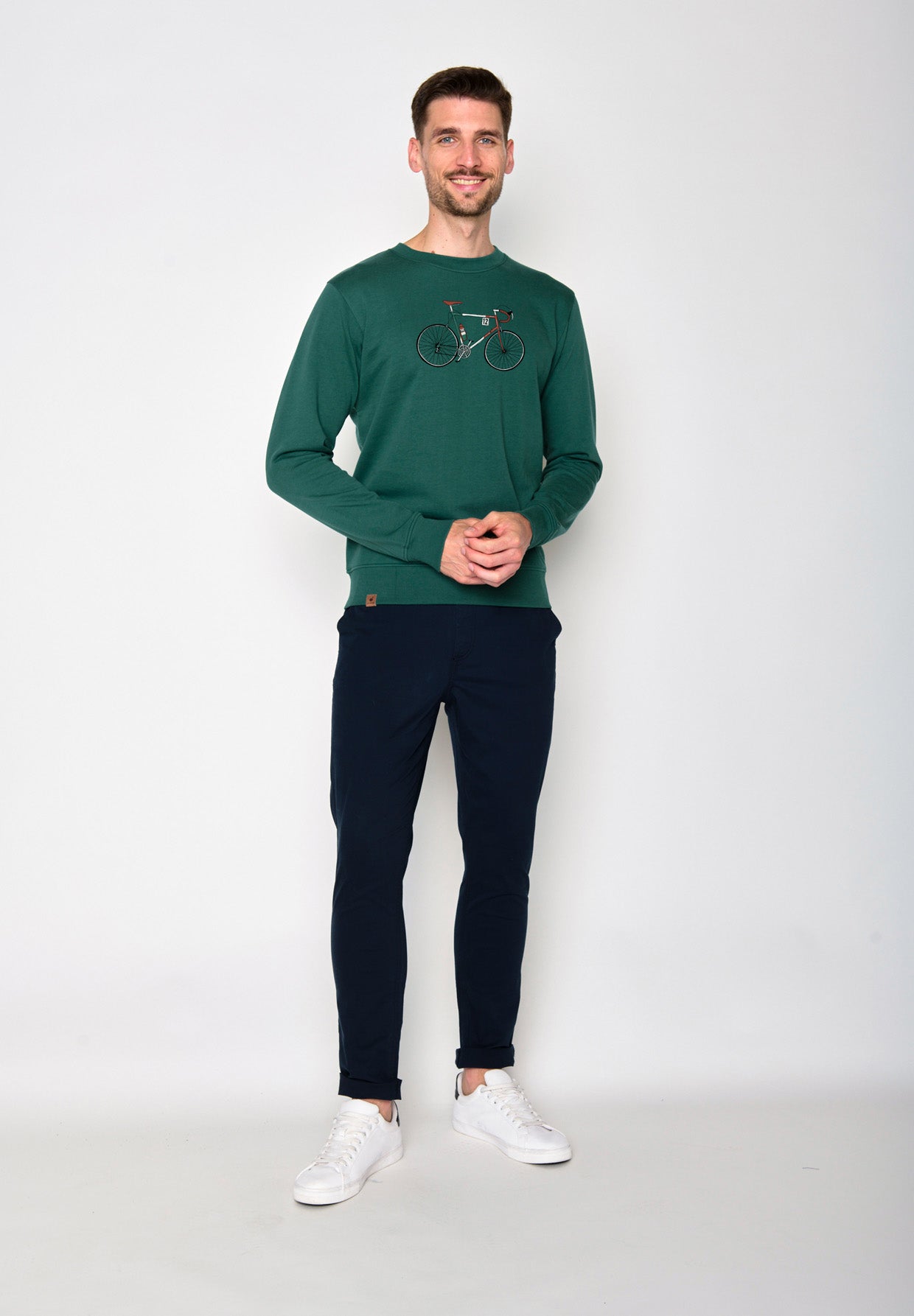 Jungle Green: Gemütliches Sweatshirt aus Bio-Baumwolle für Herren [18241]