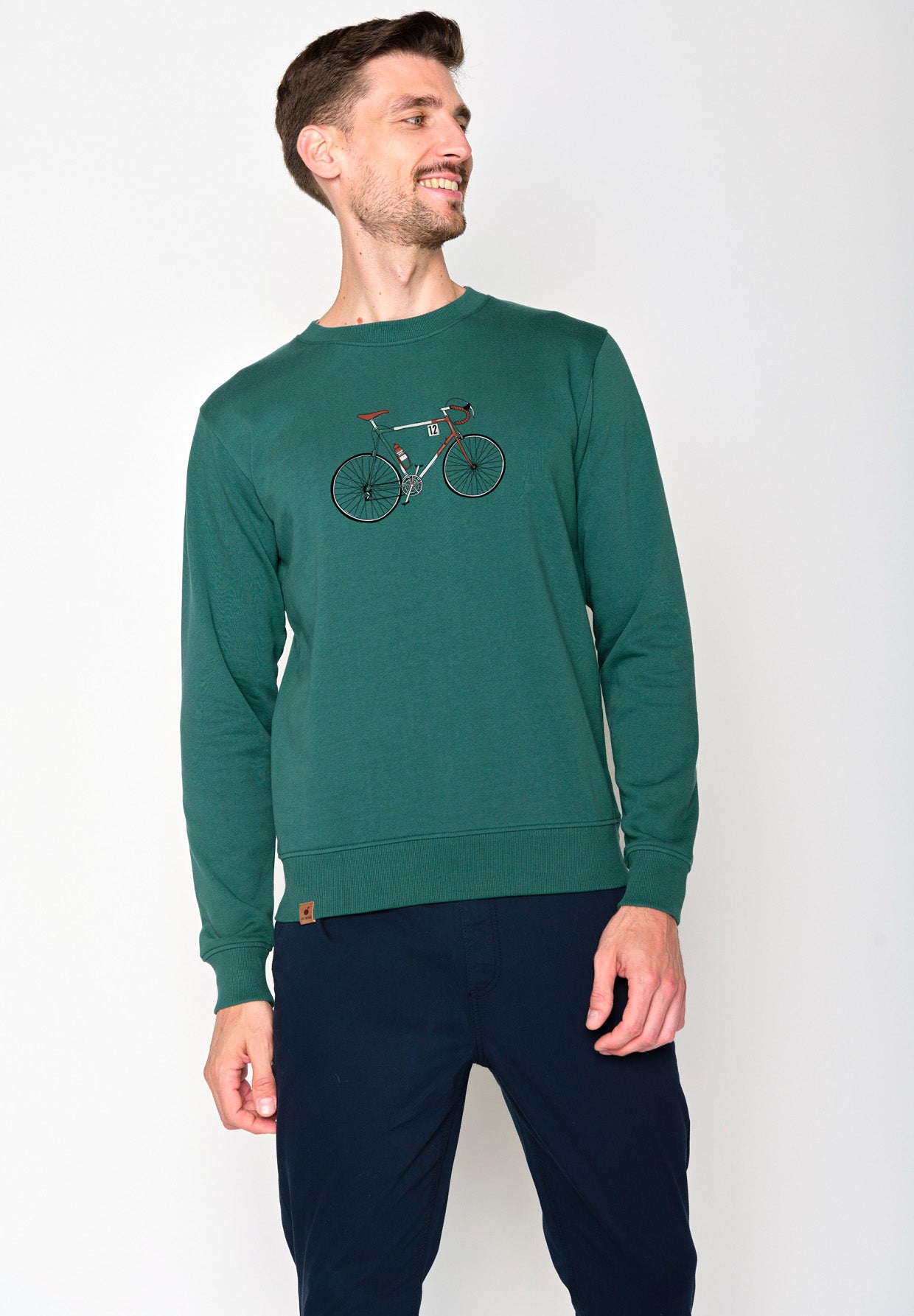 Jungle Green: Gemütliches Sweatshirt aus Bio-Baumwolle für Herren [18242]