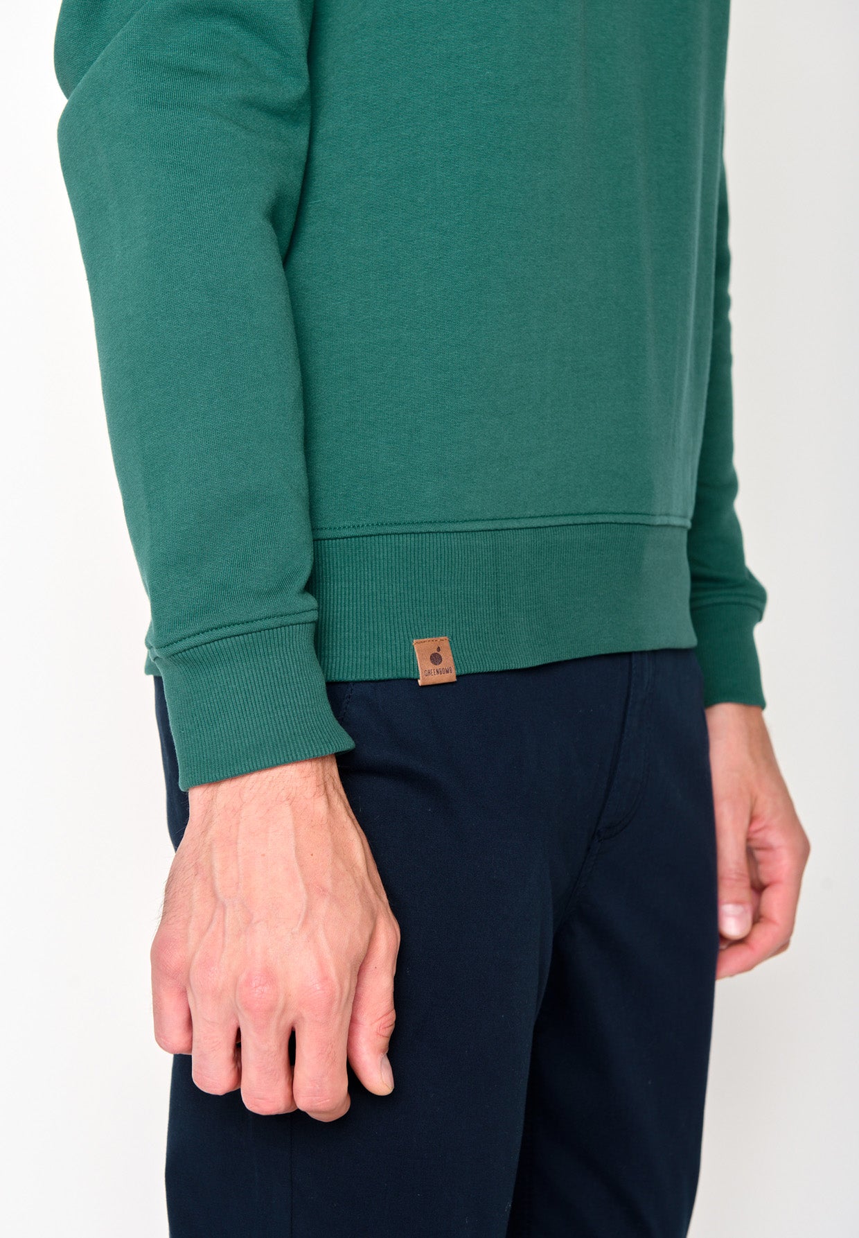Jungle Green: Gemütliches Sweatshirt aus Bio-Baumwolle für Herren [18245]