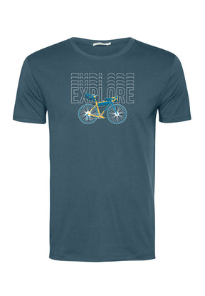 Navy: Lässiges Oversize-T-Shirt aus Bio-Baumwolle für Herren [18246]