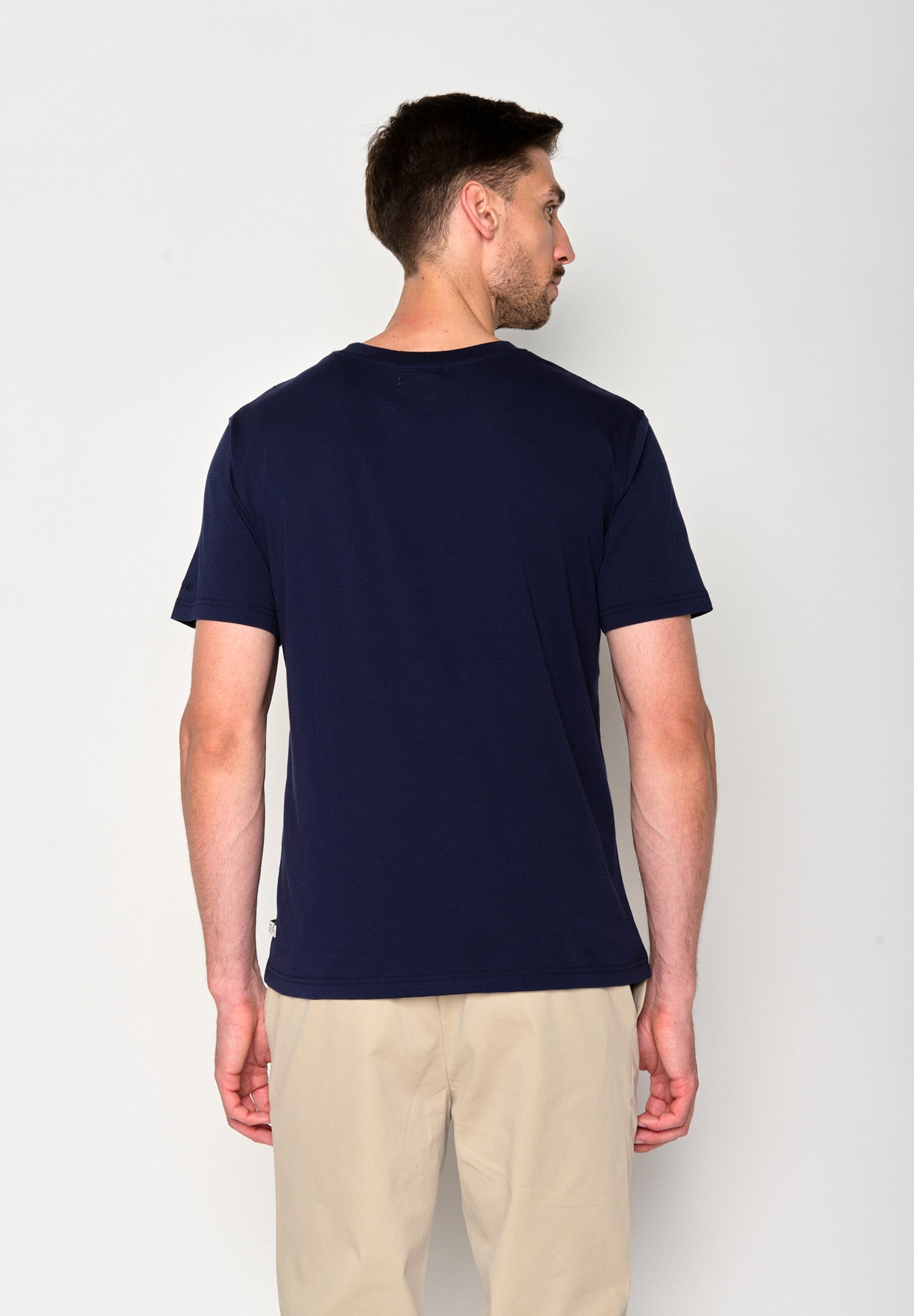 Navy: Lässiges Oversize-T-Shirt aus Bio-Baumwolle für Herren [18249]