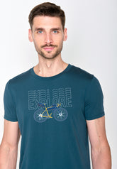 Blau:  Sportliches T-Shirt aus Bio-Baumwolle für Herren [18256]