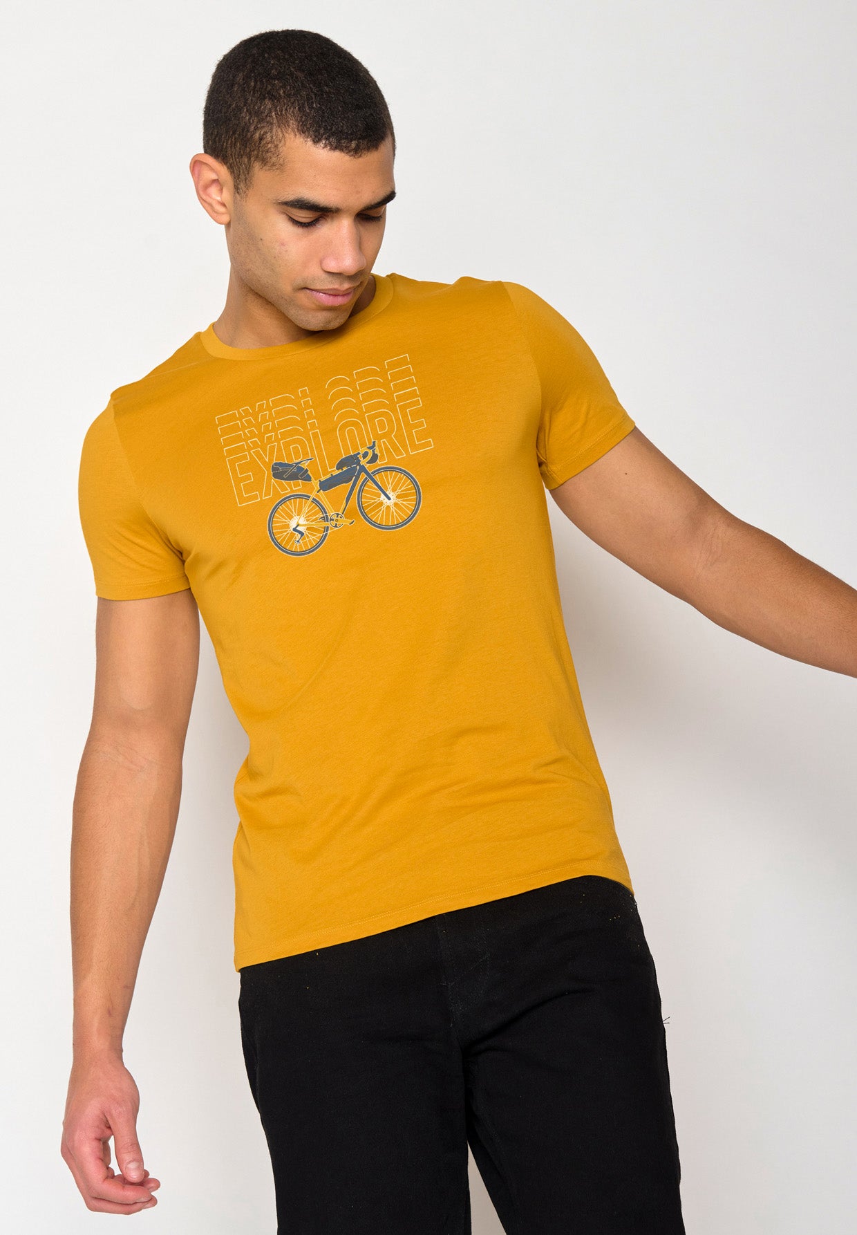 Gelb:  Sportliches T-Shirt aus Bio-Baumwolle für Herren [18258]