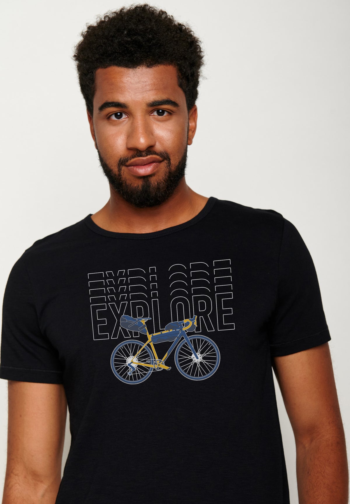 Schwarz:  Lässiges T-Shirt aus Bio-Baumwolle für Herren [18262]