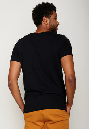Black: Sportliches T-Shirt aus Bio-Baumwolle für Herren [18264]