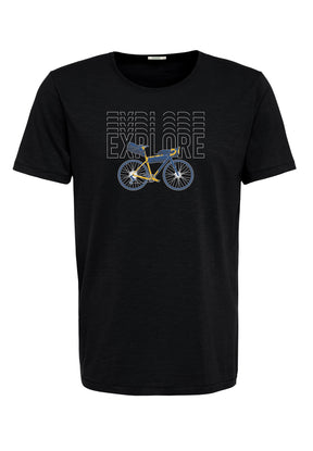 Black: Sportliches T-Shirt aus Bio-Baumwolle für Herren [18266]