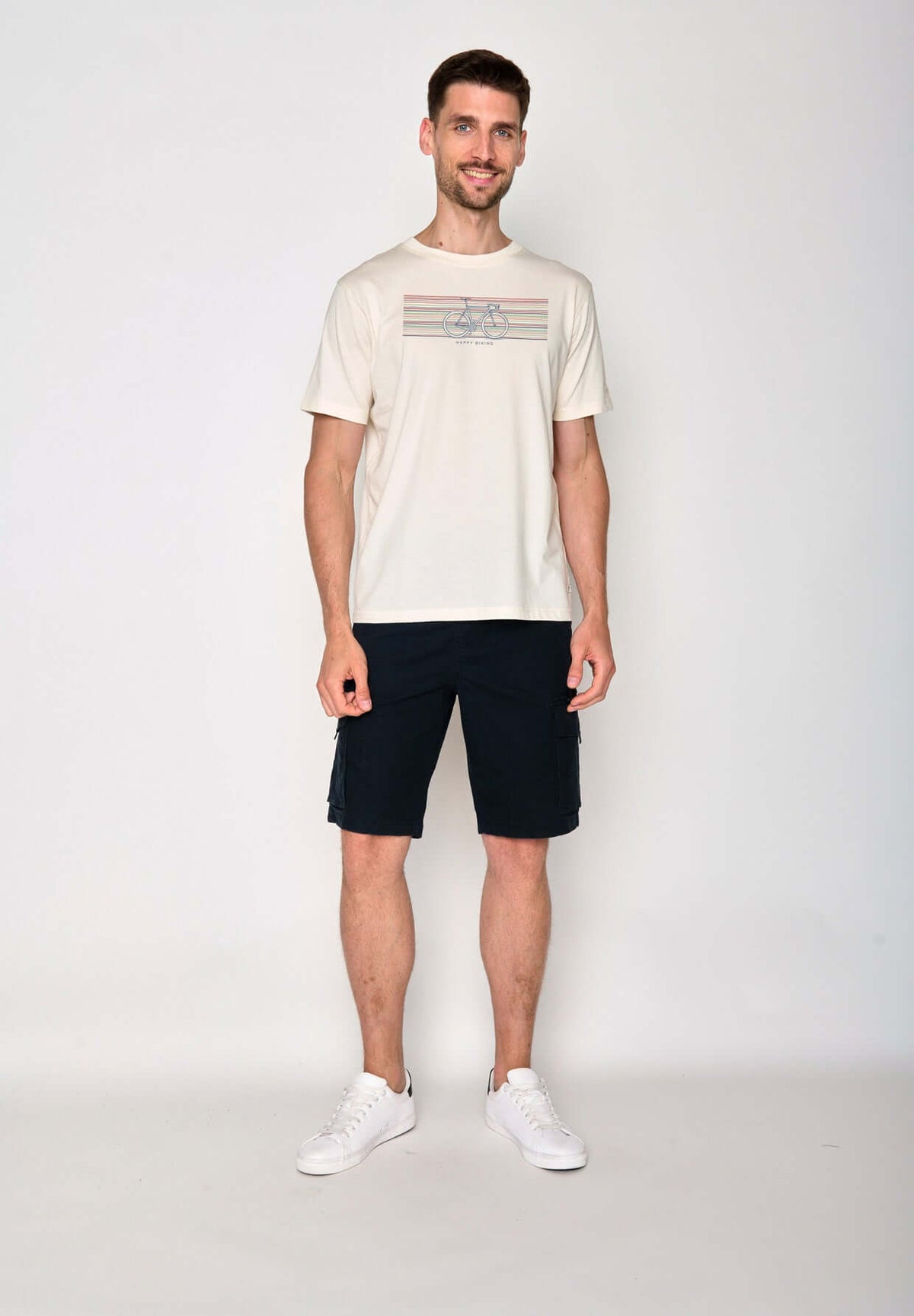 Weiß:  Lässiges T-Shirt aus Bio-Baumwolle für Herren [18279]
