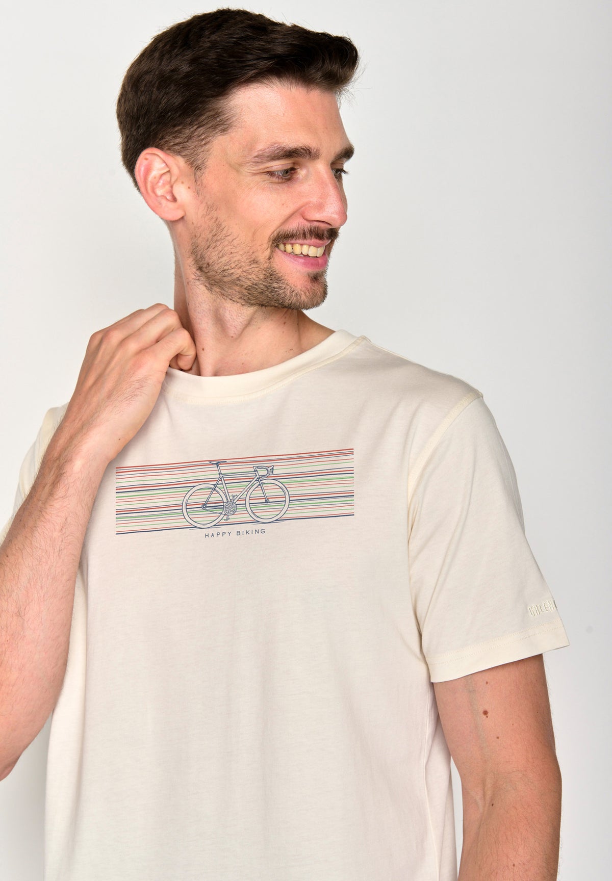 Creme White: Lässiges Oversize-T-Shirt aus Bio-Baumwolle für Herren [18282]