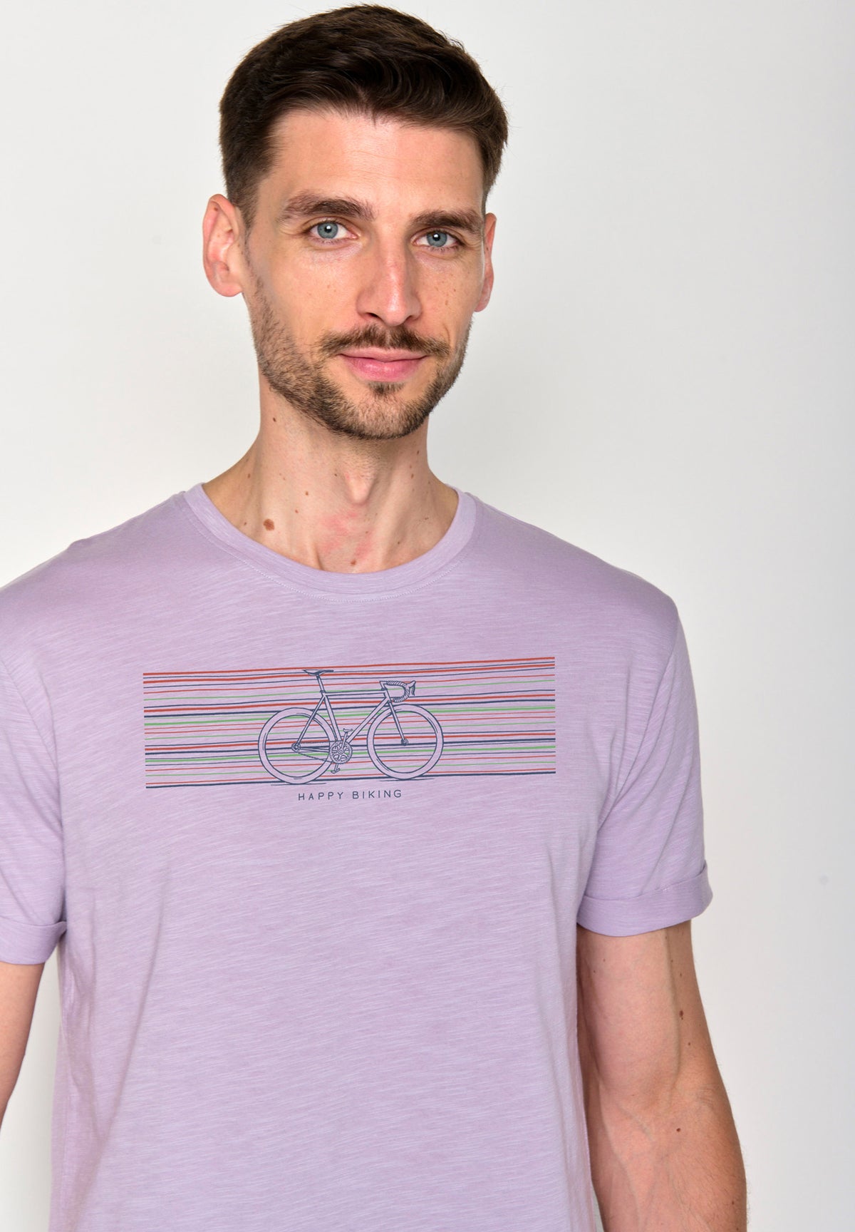 Lila:  Lässiges T-Shirt aus Bio-Baumwoll Mix für Herren [18292]