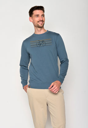 Vintage Blue: Gemütliches Sweatshirt aus Bio-Baumwolle für Herren [18302]