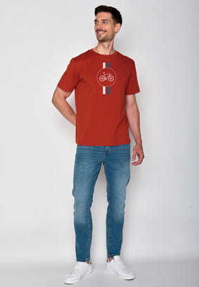 Clay Red: Lässiges Oversize-T-Shirt aus Bio-Baumwolle für Herren [18307]