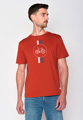 Clay Red: Lässiges Oversize-T-Shirt aus Bio-Baumwolle für Herren [18308]