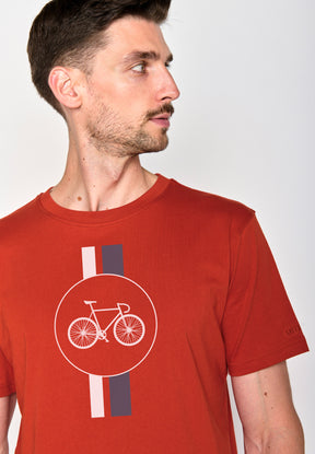 Clay Red: Lässiges Oversize-T-Shirt aus Bio-Baumwolle für Herren [18310]