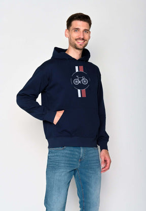 Blau:  Gemütlicher Hoodie aus Bio-Baumwolle für Herren [18318]