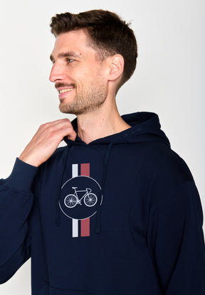 Navy: Gemütlicher Hoodie aus Bio-Baumwolle für Herren [18321]