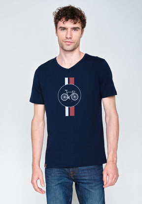 Navy: Lässiges T-Shirt aus Bio-Baumwolle für Herren [18324]