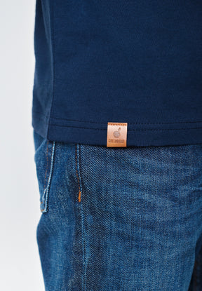 Navy: Lässiges T-Shirt aus Bio-Baumwolle für Herren [18327]