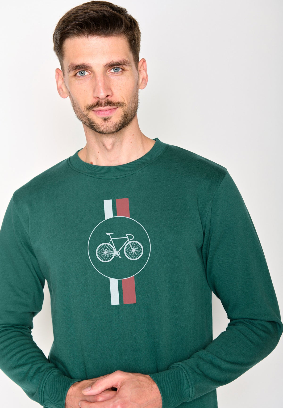 Jungle Green: Gemütliches Sweatshirt aus Bio-Baumwolle für Herren [18332]