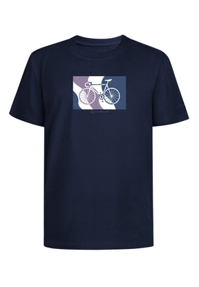 Navy: Lässiges Oversize-T-Shirt aus Bio-Baumwolle für Herren [18334]