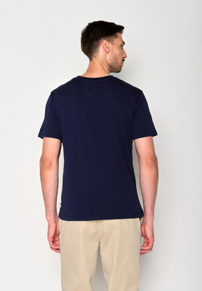 Navy: Lässiges Oversize-T-Shirt aus Bio-Baumwolle für Herren [18337]