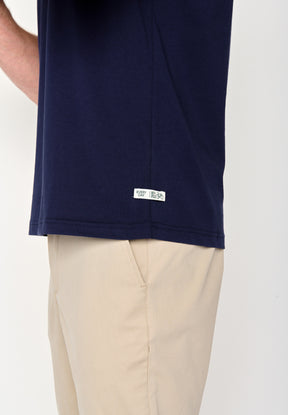 Navy: Lässiges Oversize-T-Shirt aus Bio-Baumwolle für Herren [18338]