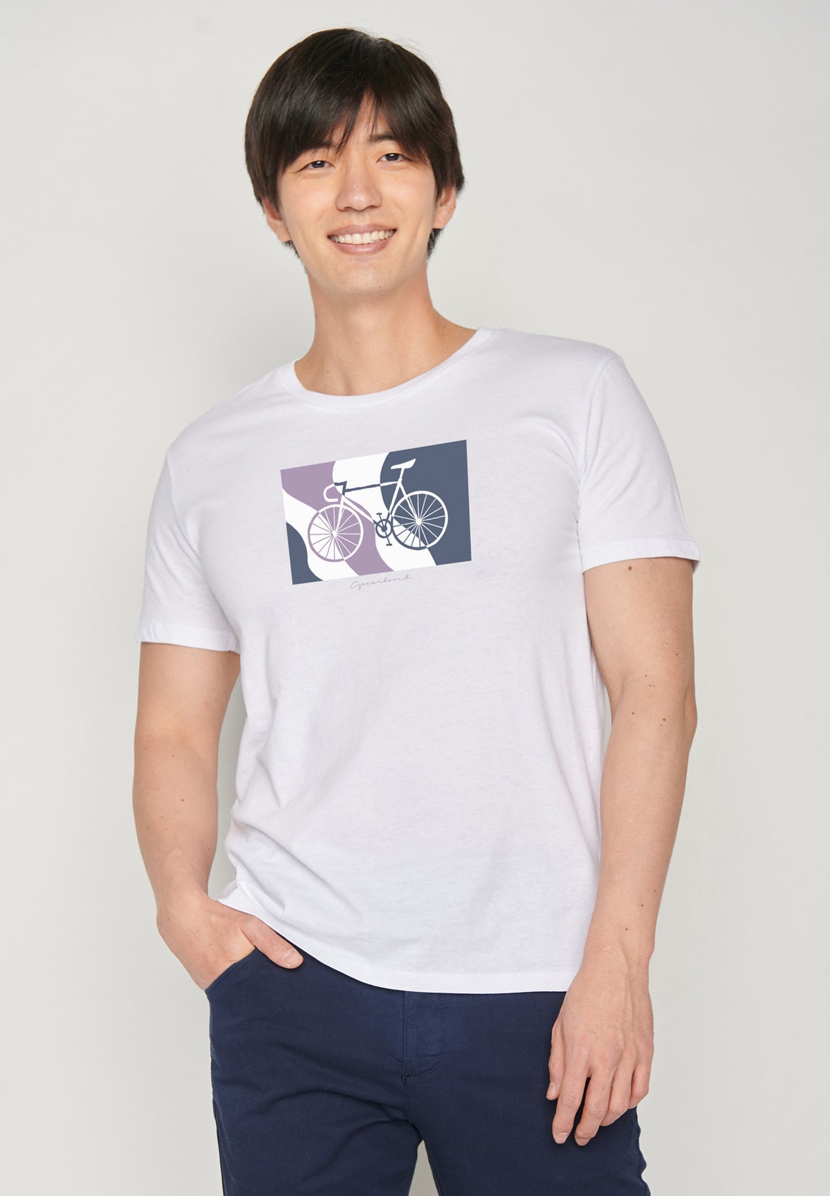 Weiß:  Sportliches T-Shirt aus Bio-Baumwolle für Herren [18341]