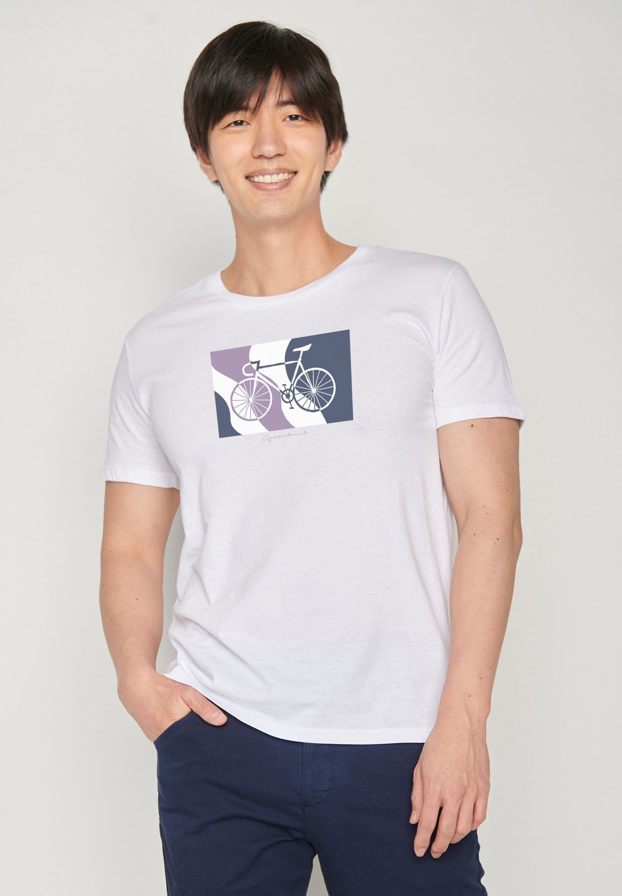 Weiß:  Sportliches T-Shirt aus Bio-Baumwolle für Herren [18341]