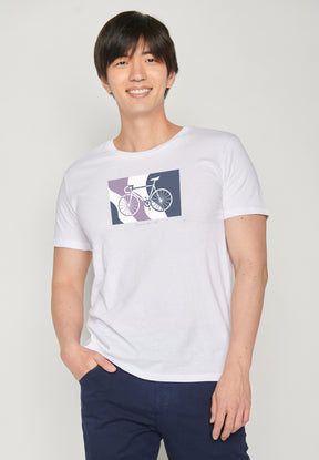 Weiß:  Sportliches T-Shirt aus Bio-Baumwolle für Herren [18341]