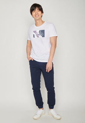 Weiß:  Sportliches T-Shirt aus Bio-Baumwolle für Herren [18343]